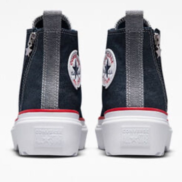 Converse Chuck Taylor All Star Lugged Lift Platform Retro Denim Sneakers - Picture 13 of 16